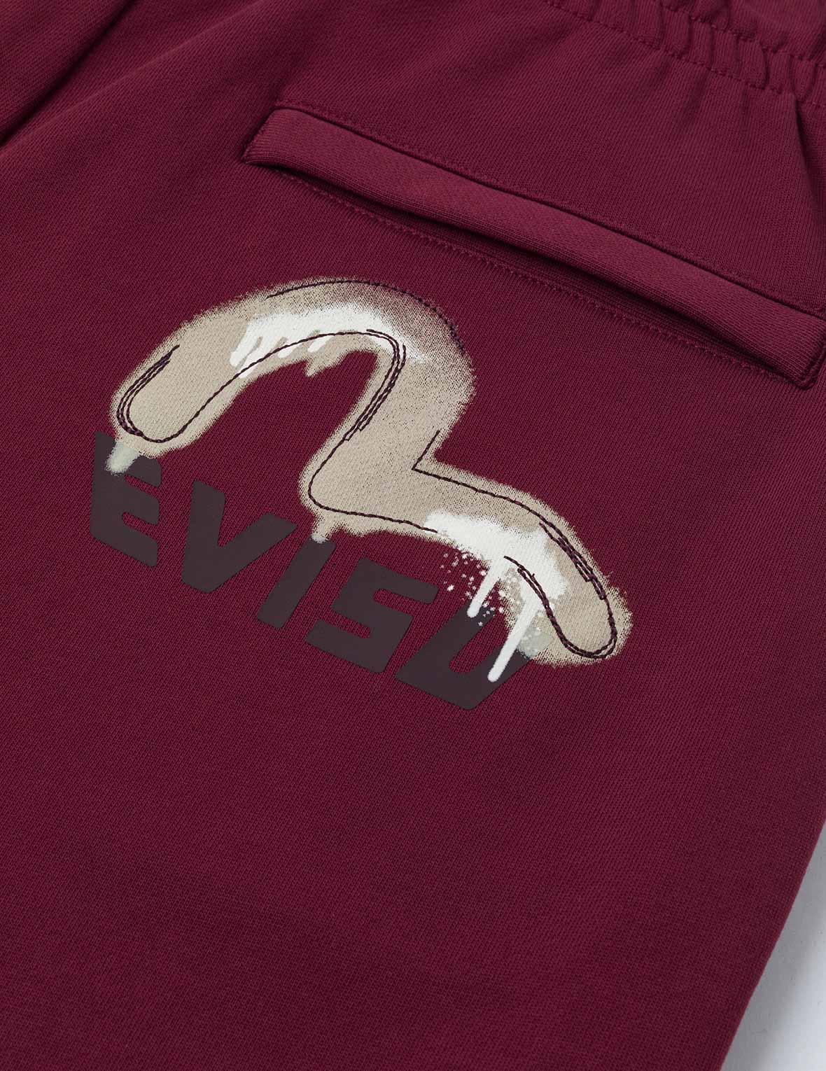 Brushstroke Seagull and Logo Print Straight Fit Sweatpants