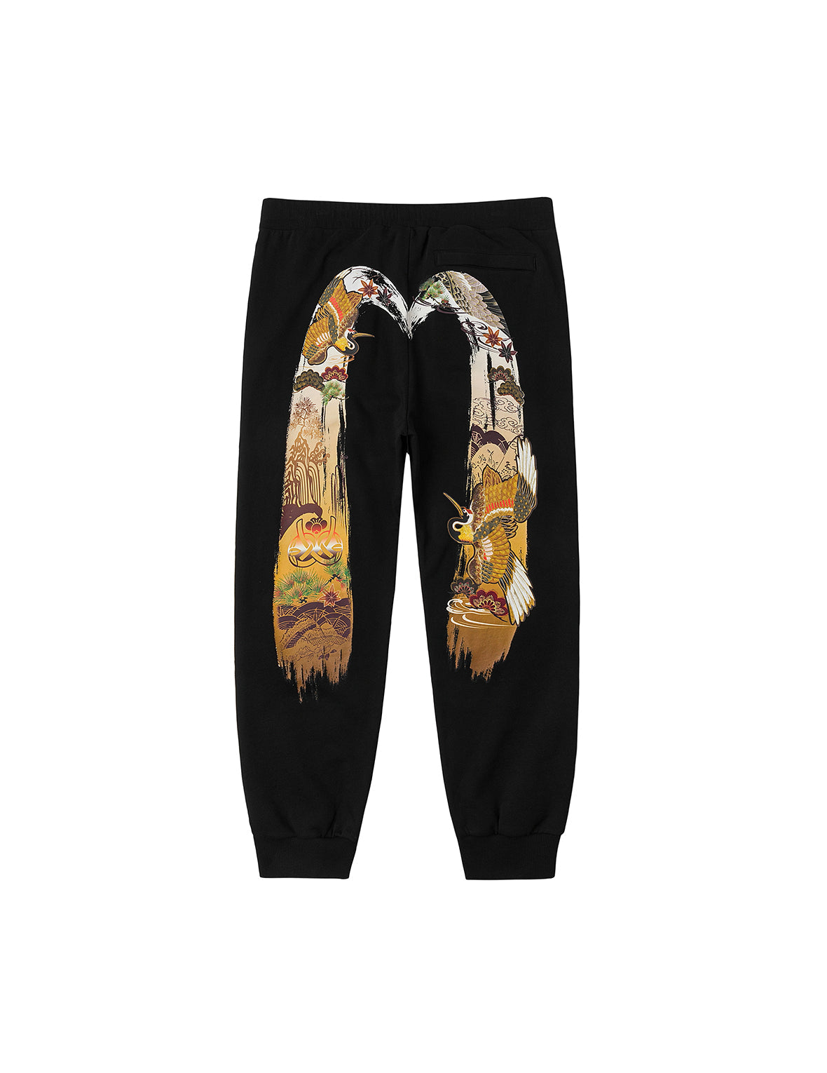 Logo Embroidery and Grateful Crane Daicock Print Regular Fit Sweatpants