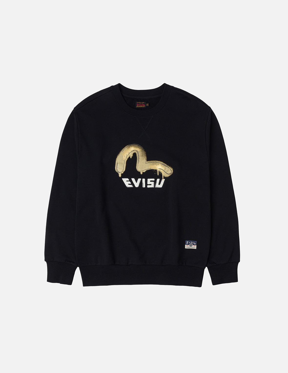 Graffiti Seagull Print and Sashiko Relax Fit Sweatshirt