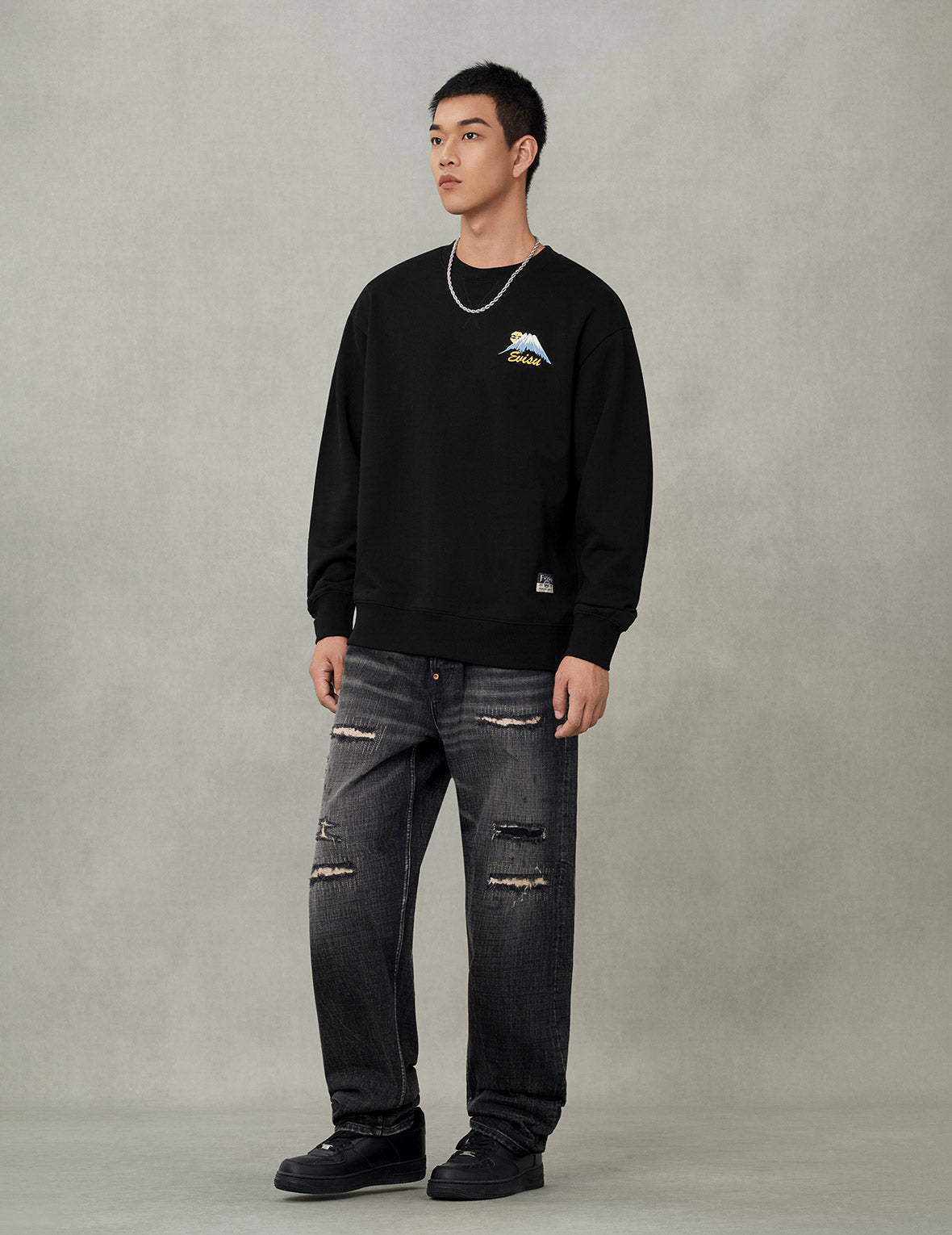 Godhead Lion Dance Daicock Print Loose Fit Sweatshirt