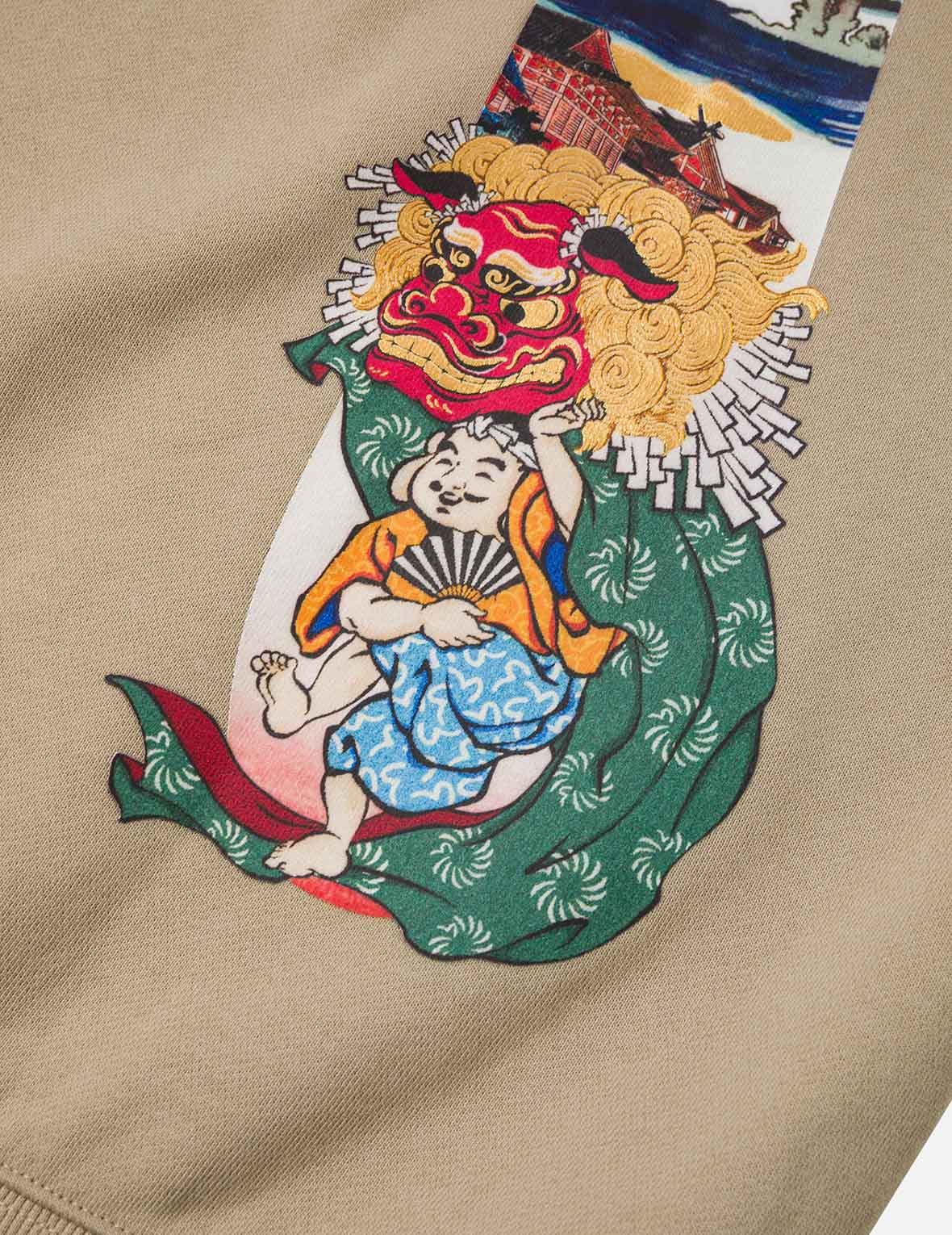 Godhead Lion Dance Daicock Print Loose Fit Sweatshirt