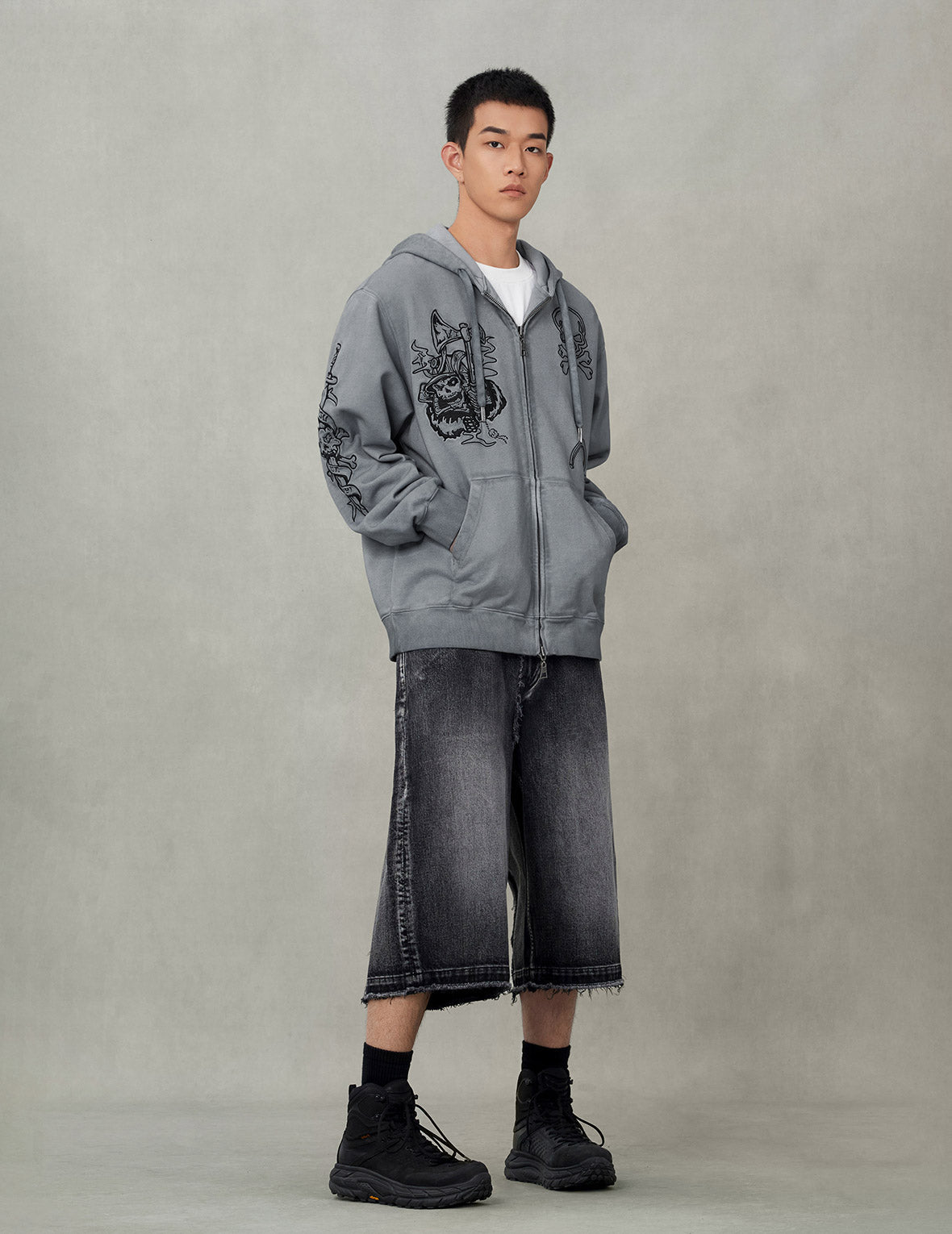 Tattoo Styles Embroidery Oversized Hoodie Jacket