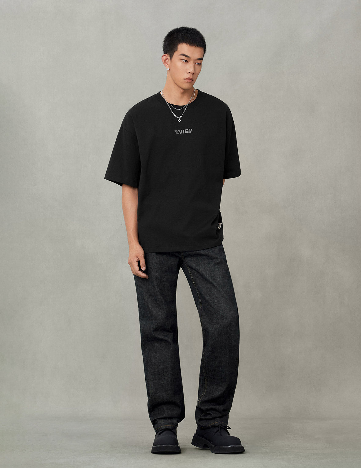 Handbrush Daicock Print Loose Fit T-Shirt