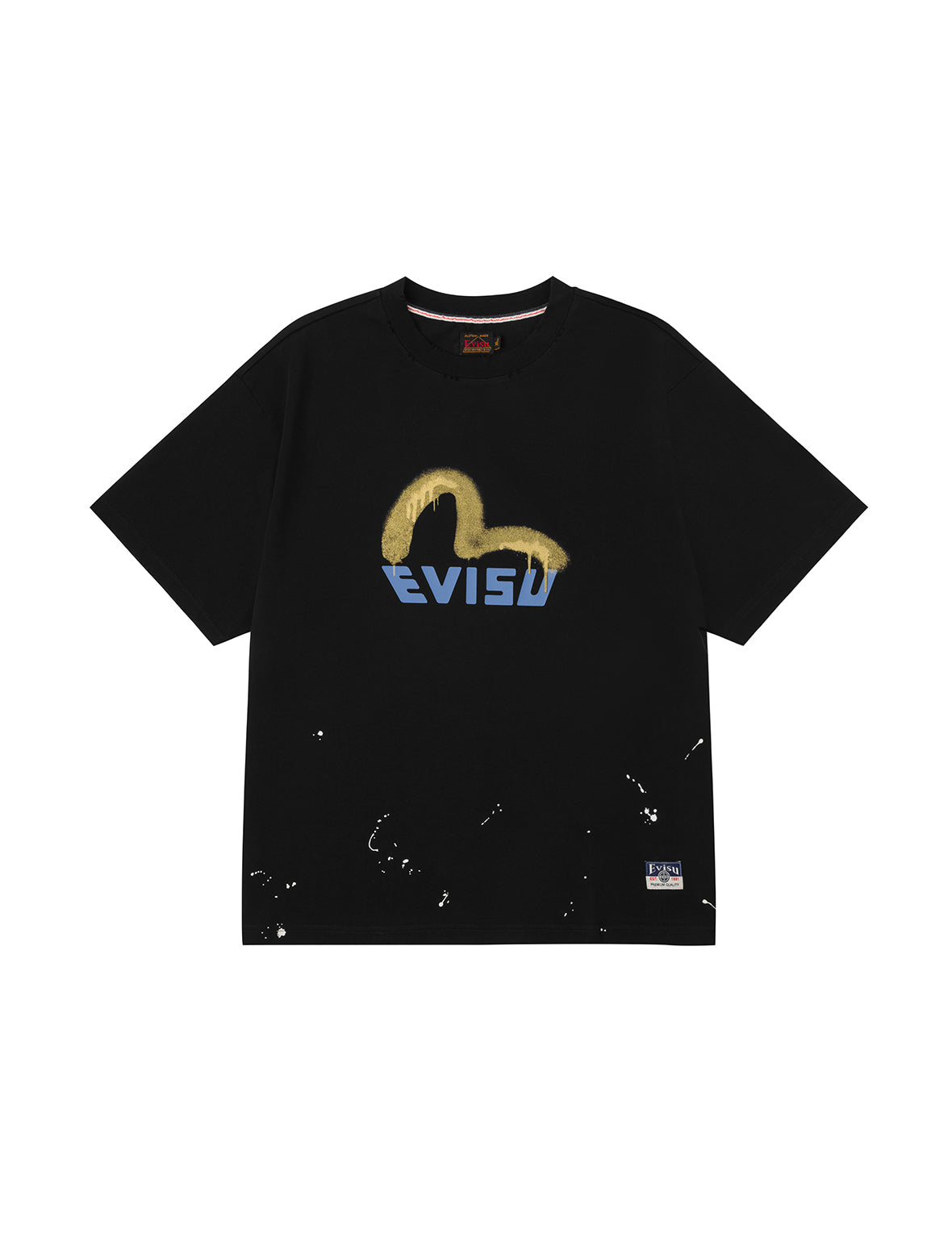 Graffiti-Style Seagull and Logo Print Relax Fit T-Shirt