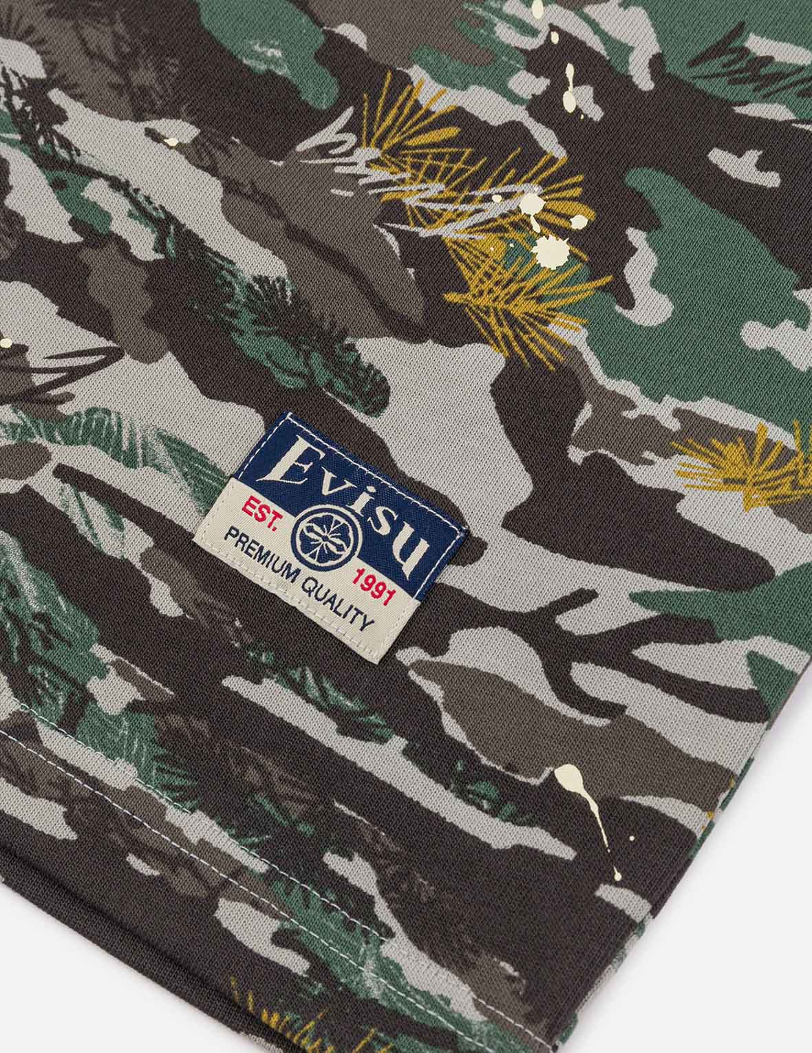 Graffiti-Style Seagull and Logo Print Relax Fit T-Shirt