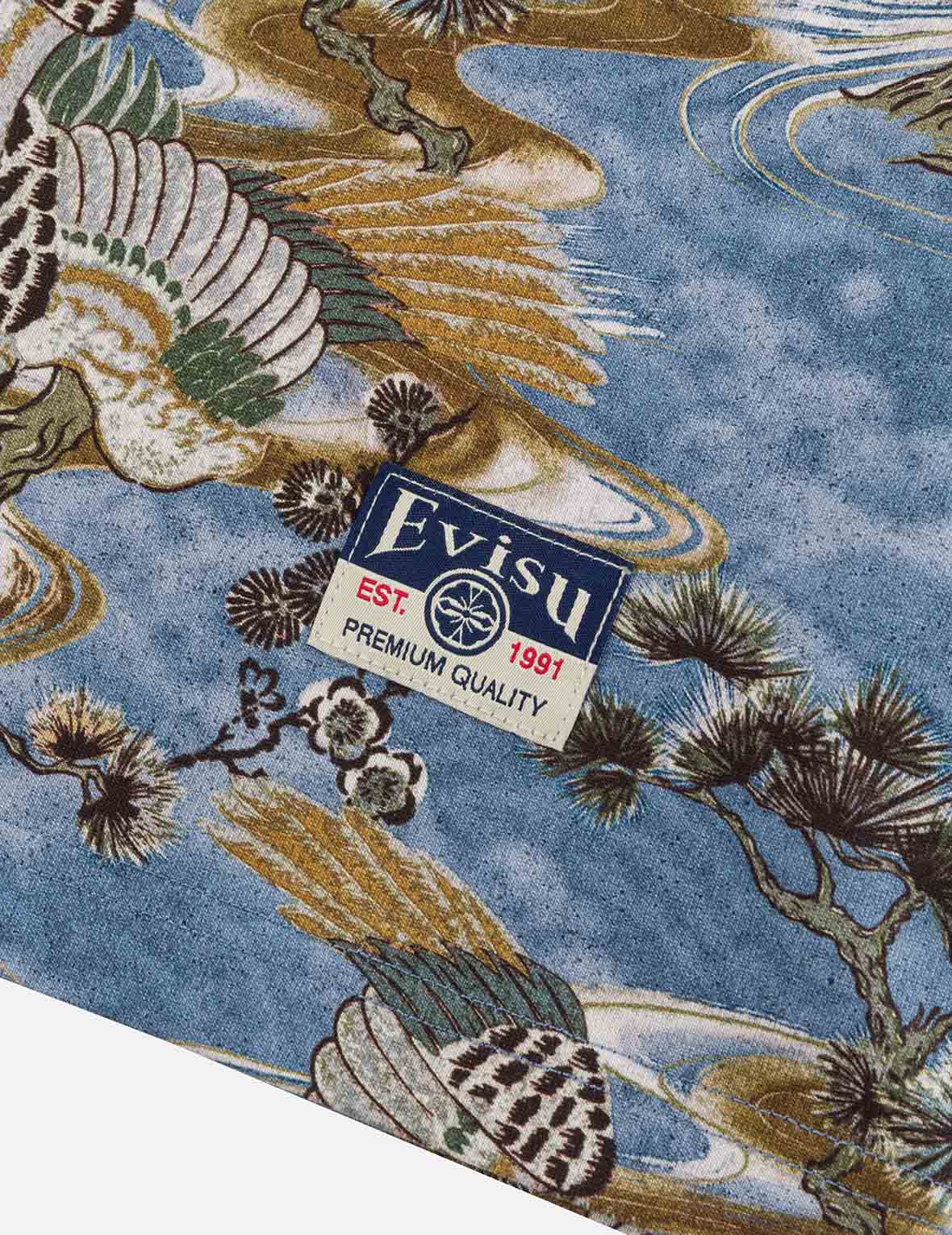 Allover Crane Print Relax Fit T-shirt