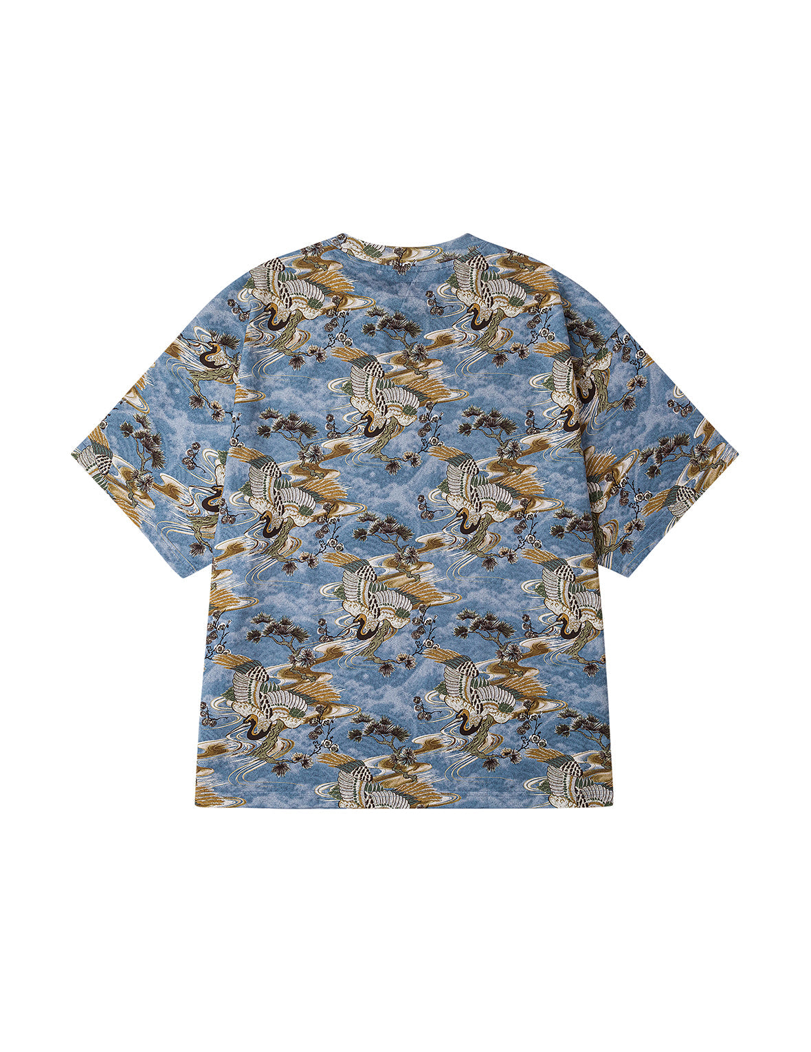 Allover Crane Print Relax Fit T-shirt