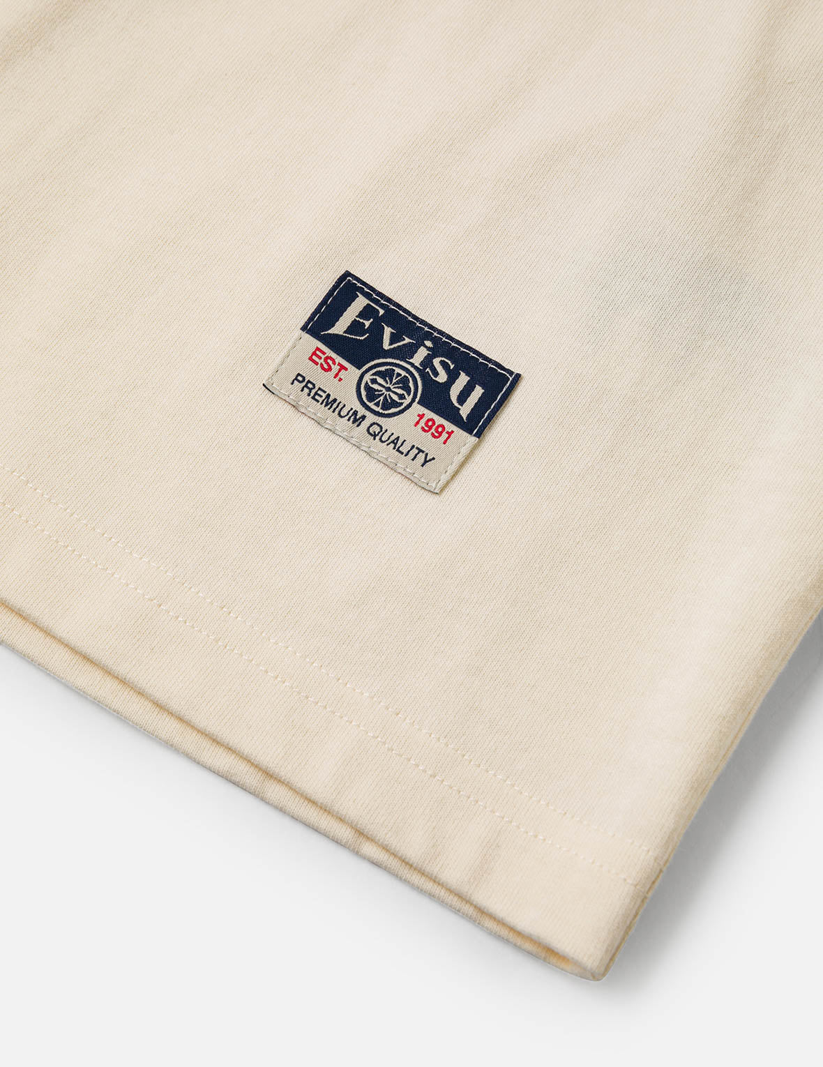 Brocade Pocket with Seagull Foil Print Loose Fit T-Shirt