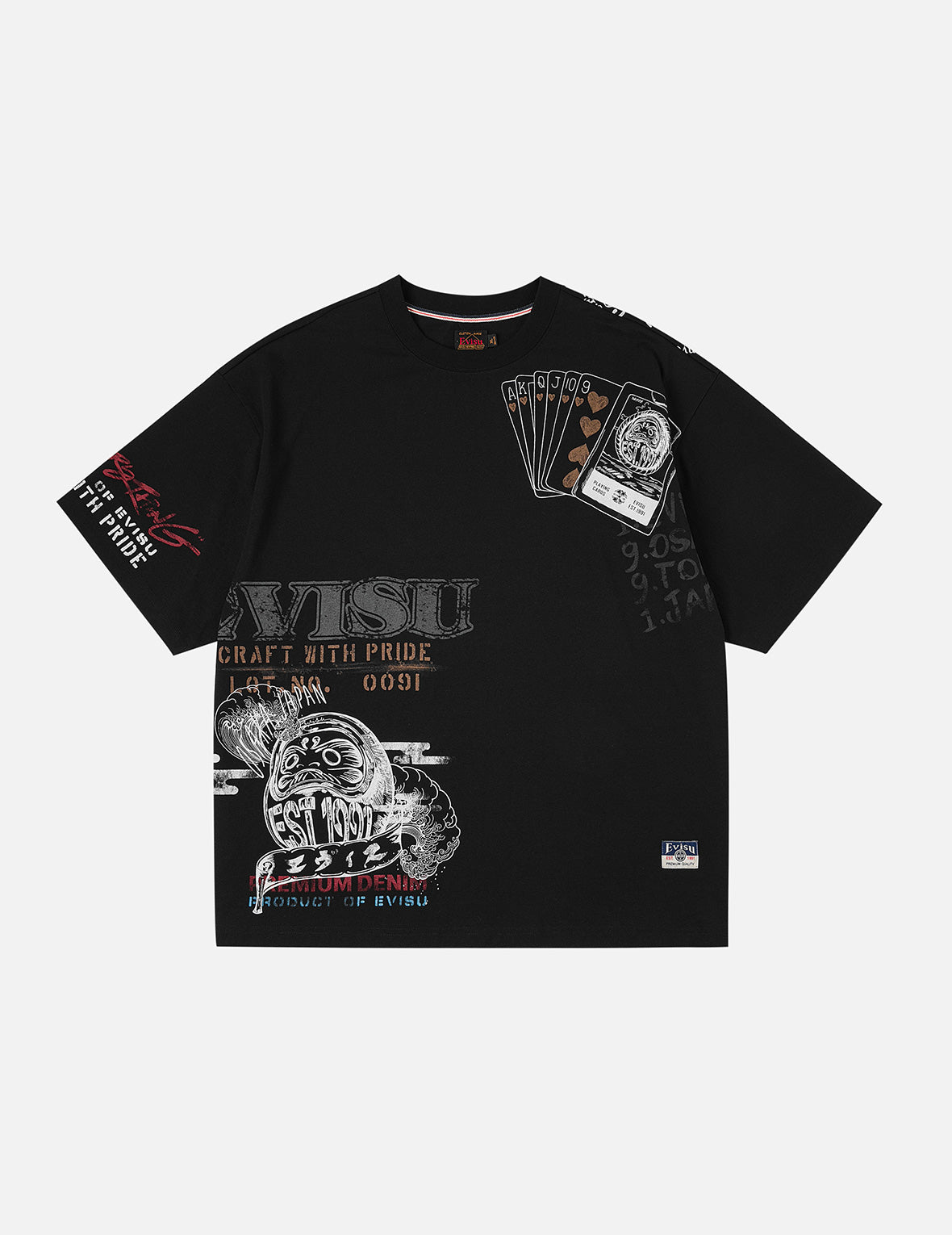 Allover Hand-Drawing Multi Logo Print Regular Fit T-Shirt