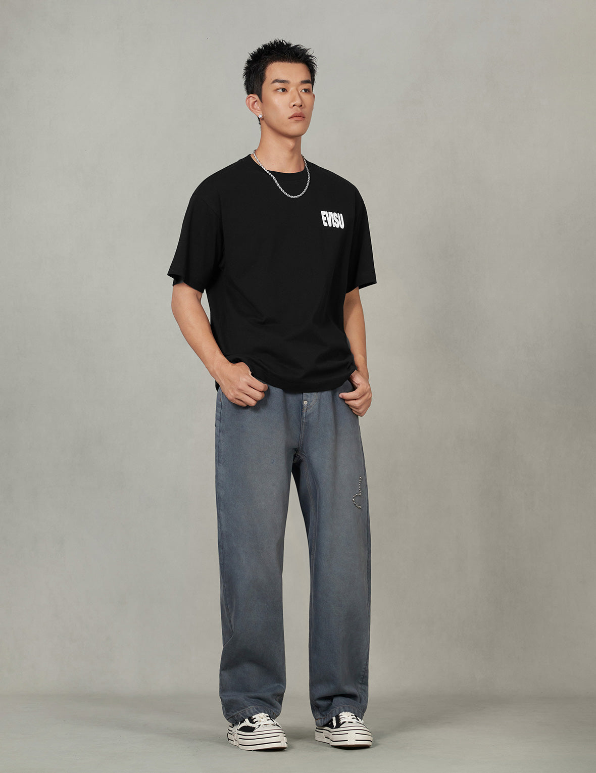 Graffiti-style Daicock Print Relax Fit T-shirt