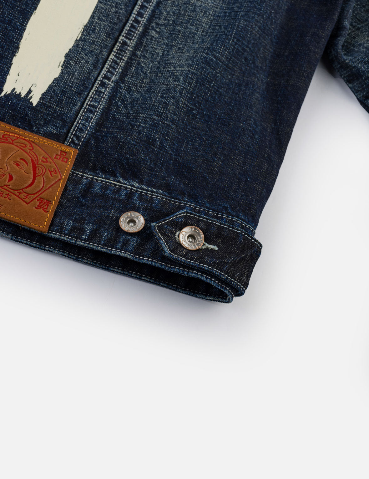 Hand Brush Printed Daicock Denim Jacket