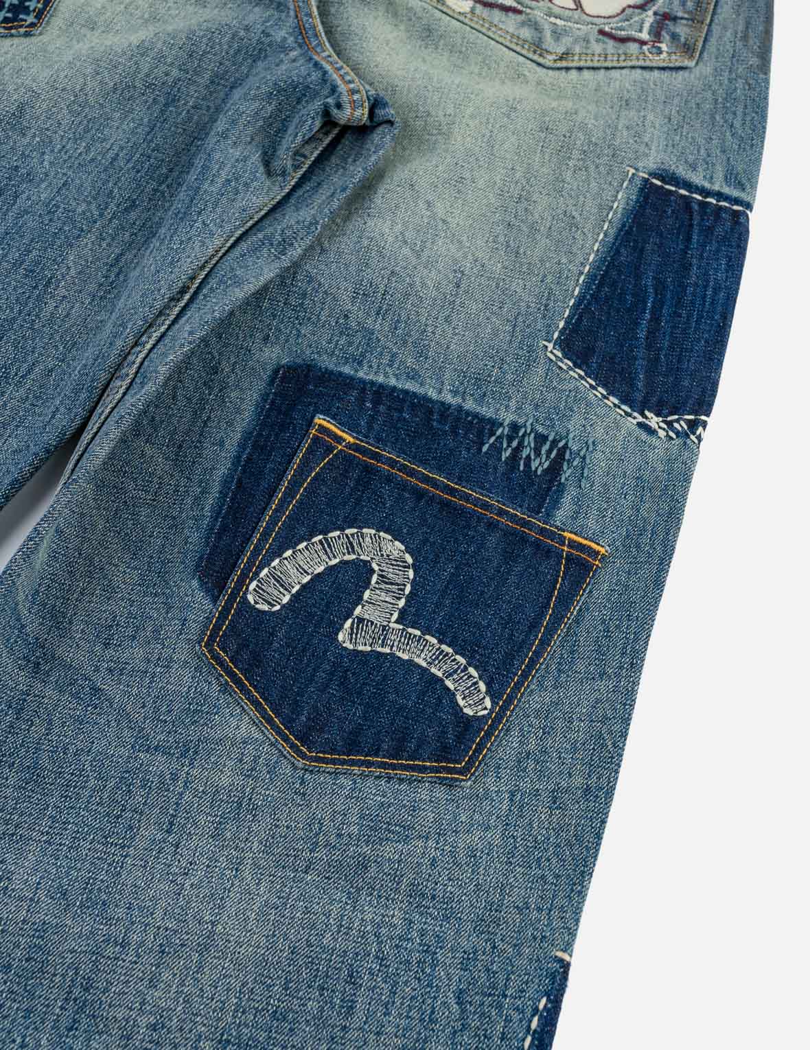 Boro Multi-Pocket Seagull & Kamon Embroidered Jeans #2030