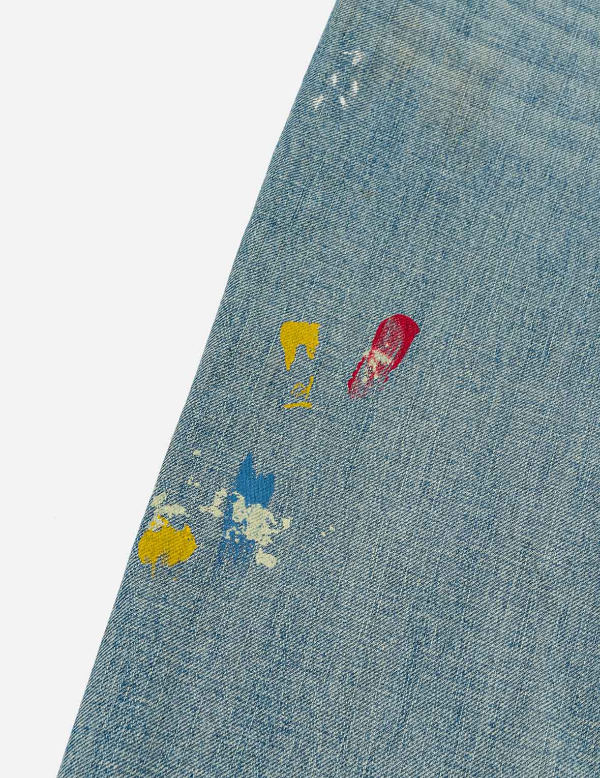 Fortune Theme Hand-Painted All-Over Print Jeans #2020