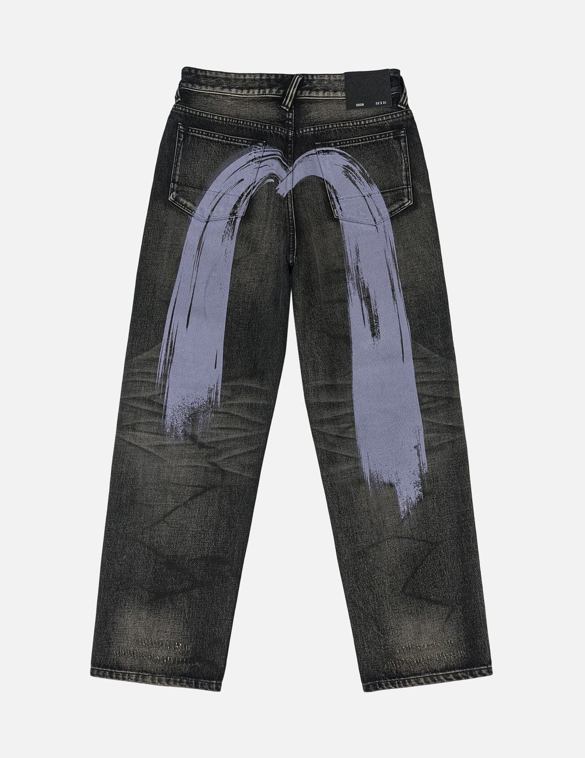 Purple Brushstroke Daicock Black Jeans #2038