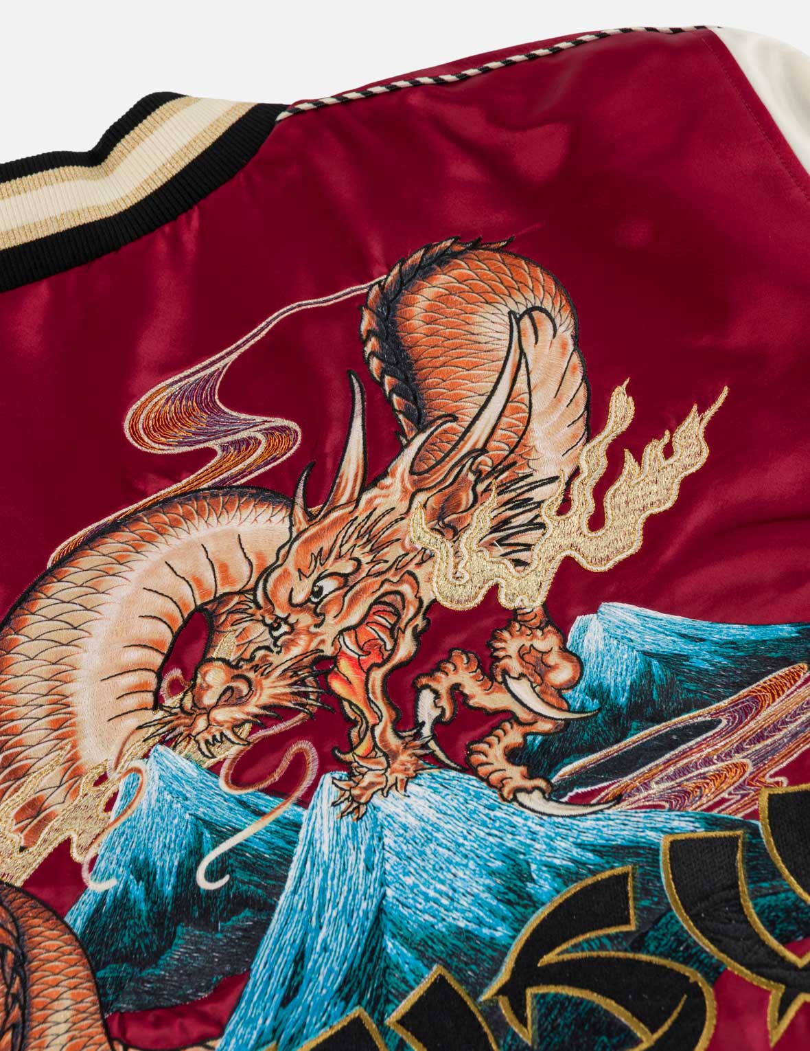 Light Padded Flying Dragon Embroidery Souvenir Jacket