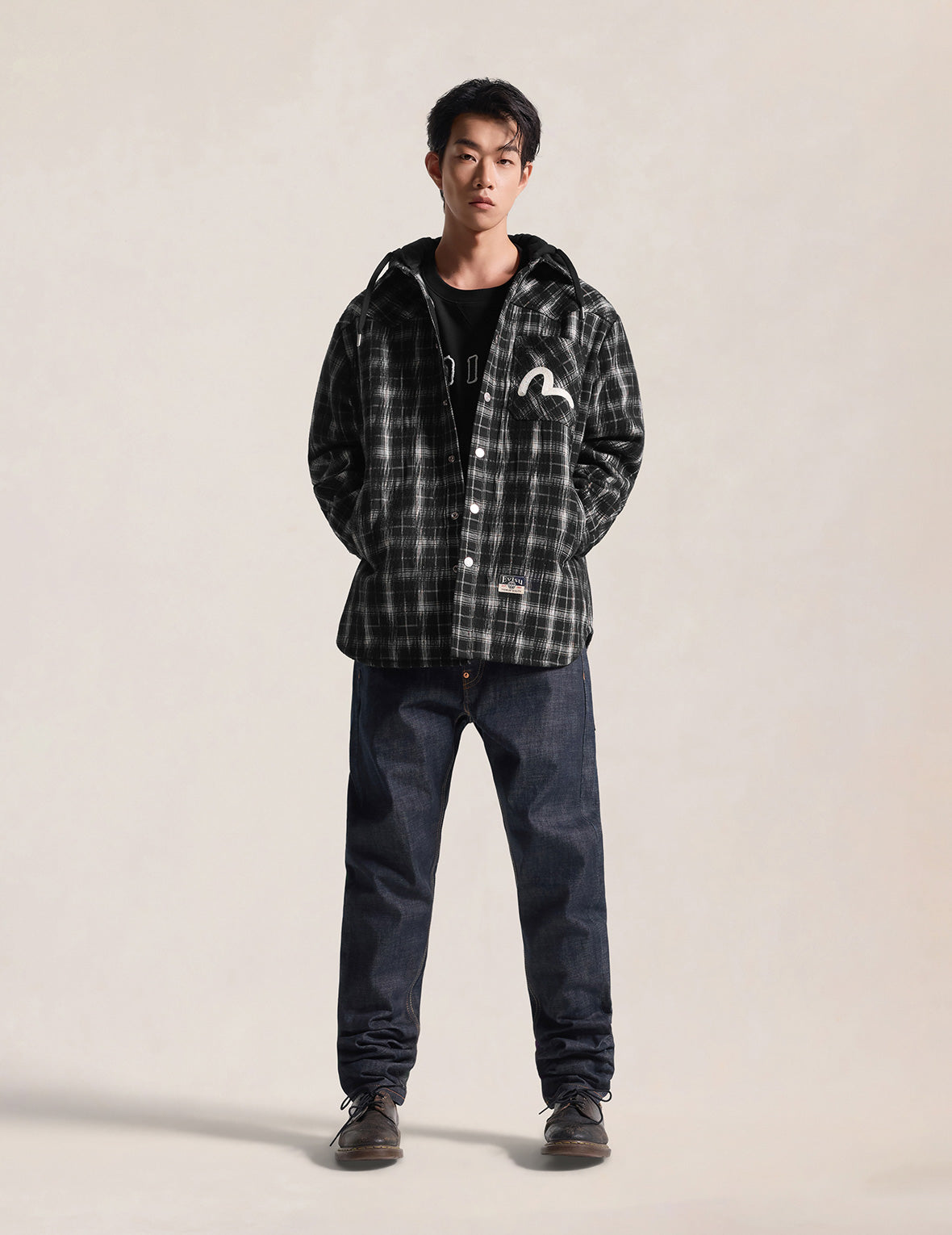 Needle Punch Checked Utility Parka