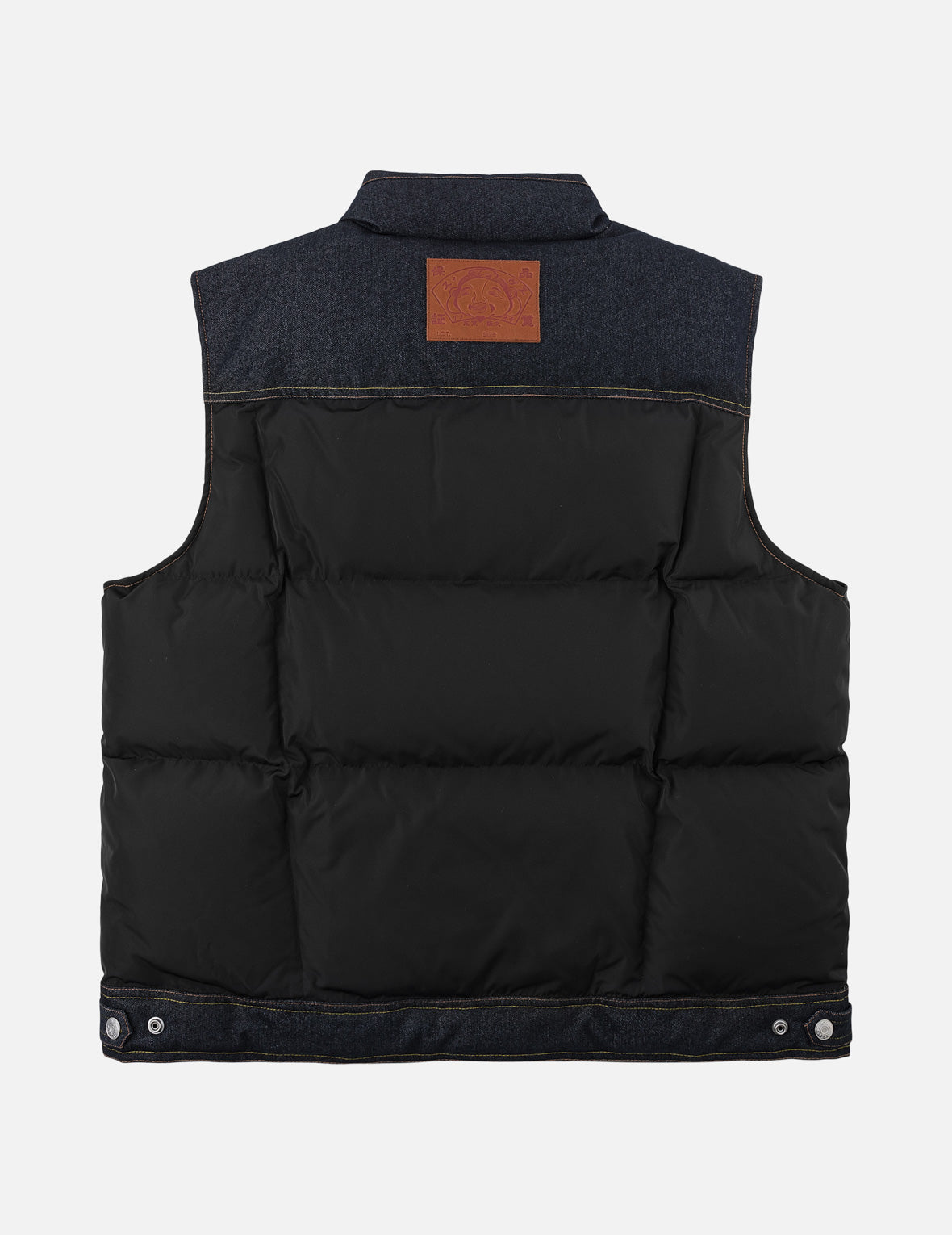 Denim Pocket Seagull Printed Down Vest