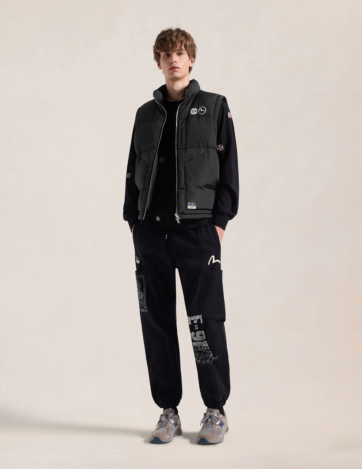 Kamon Seagull EVISU Embroidered Down Vest