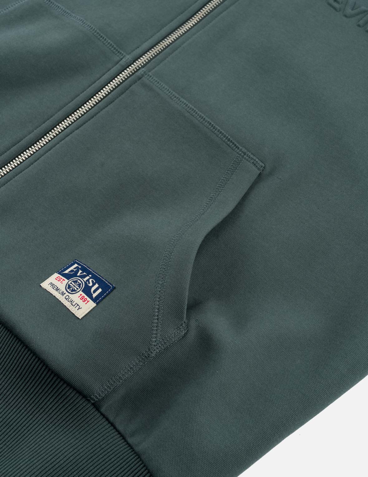 Emboss Kamon Logo Zip-Up Hoodie