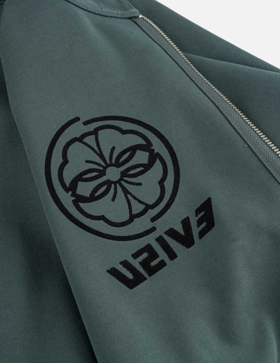 Emboss Kamon Logo Zip-Up Hoodie