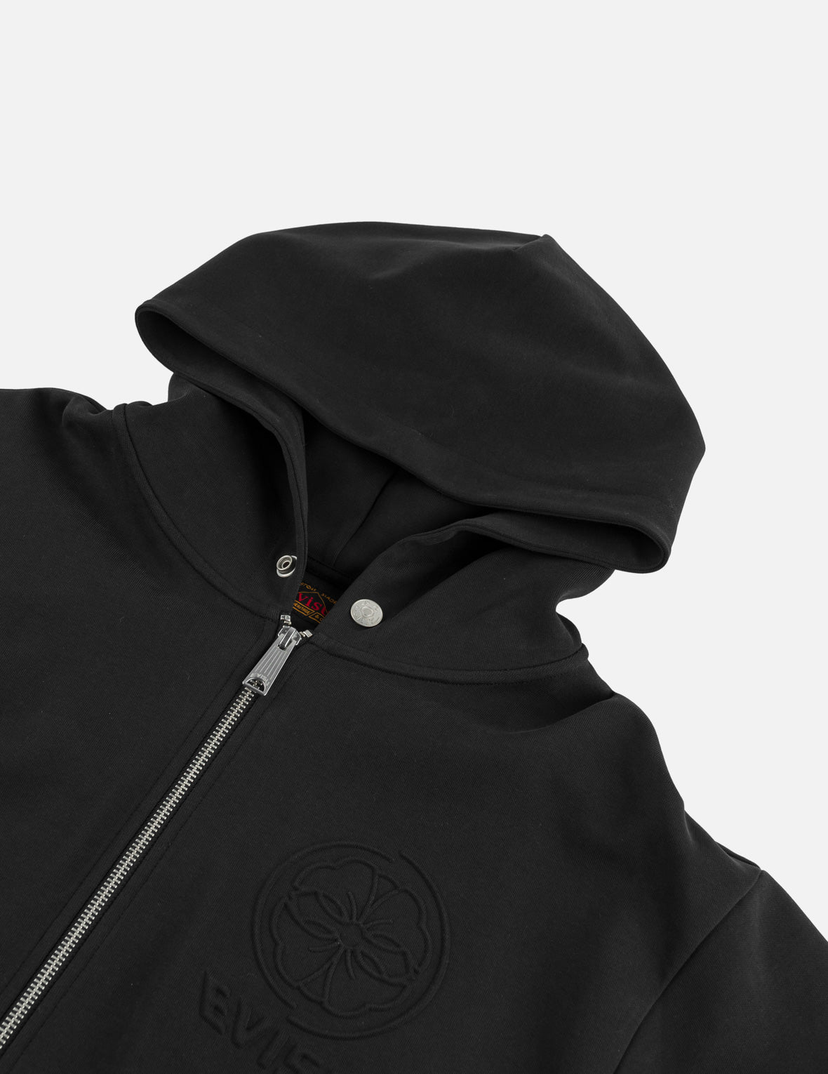 Emboss Kamon Logo Zip-Up Hoodie