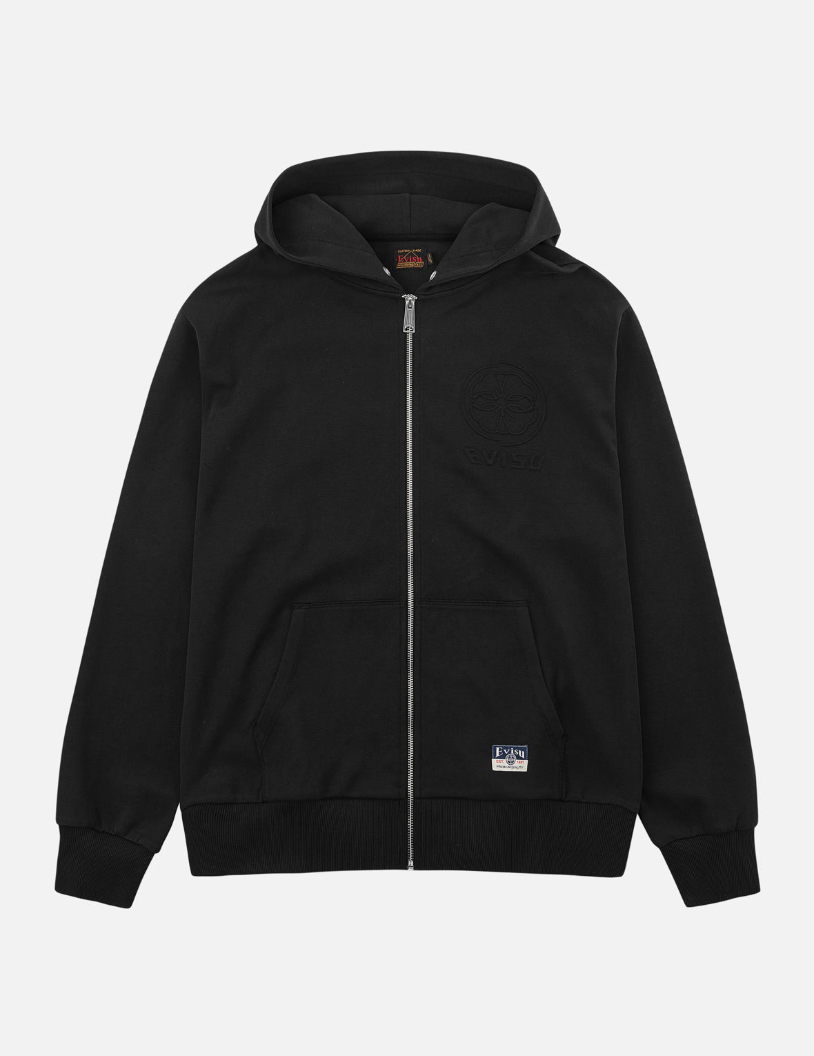 Emboss Kamon Logo Zip-Up Hoodie