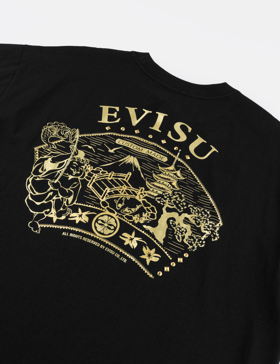 Gold Print Studded Tee