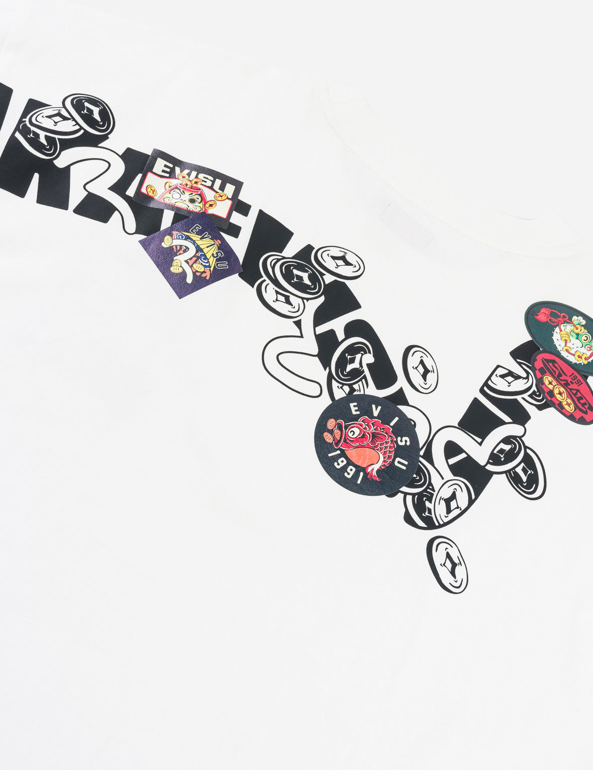 Multi-Badge Fortune Daicock Print T-Shirt