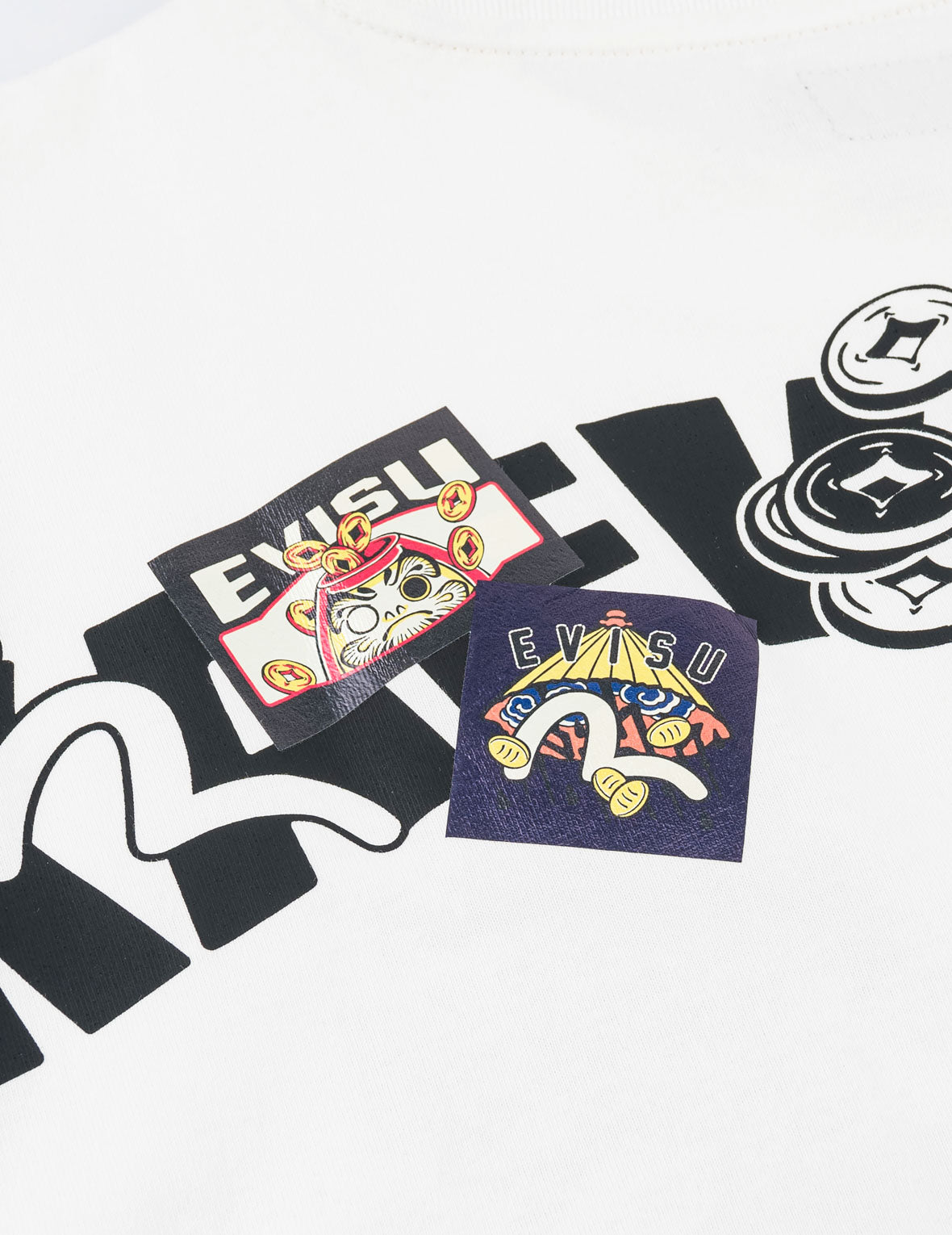 Multi-Badge Fortune Daicock Print T-Shirt