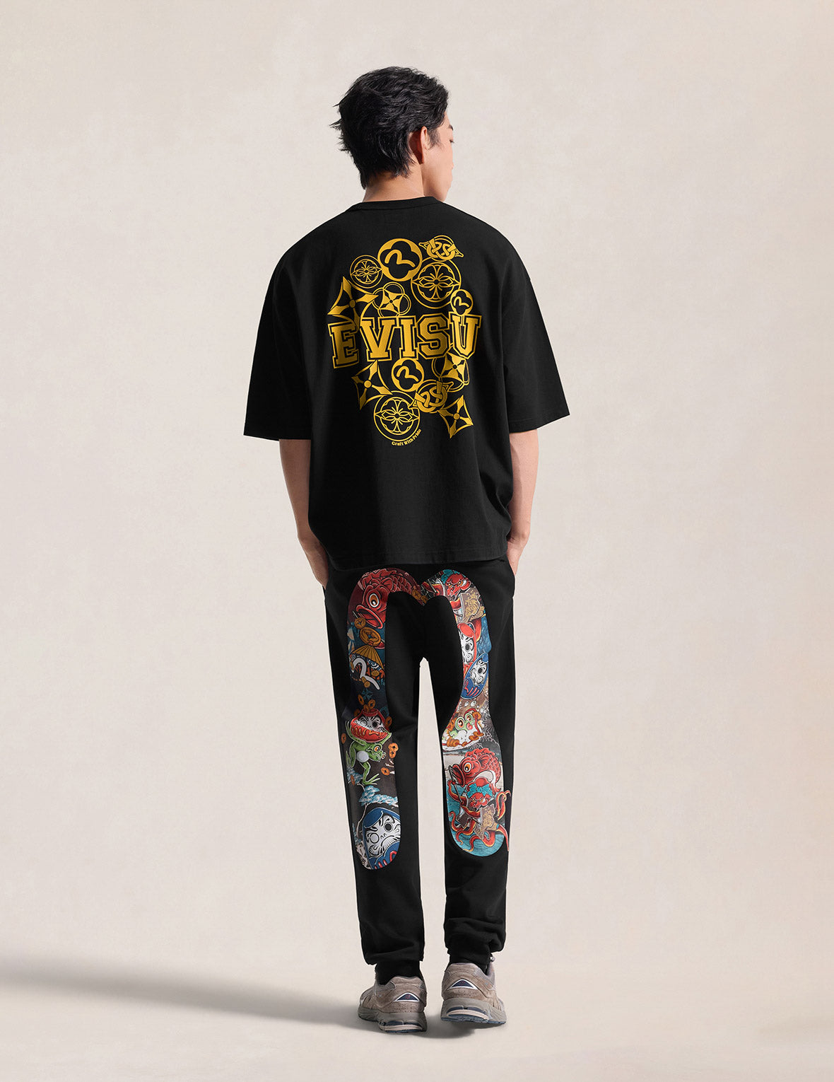 Flocking Logo Kamon Print T-Shirt