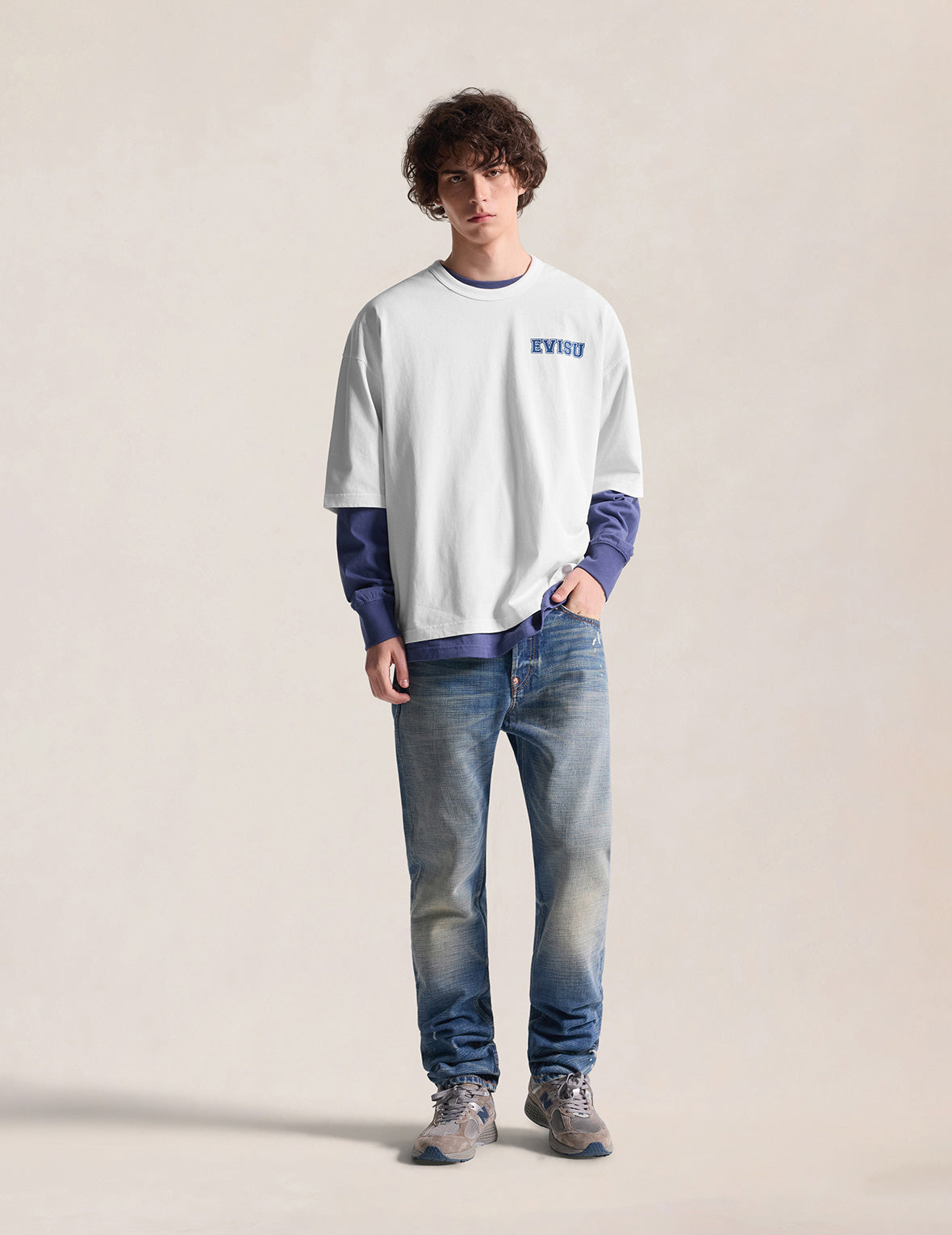 Flocking Logo Kamon Print T-Shirt