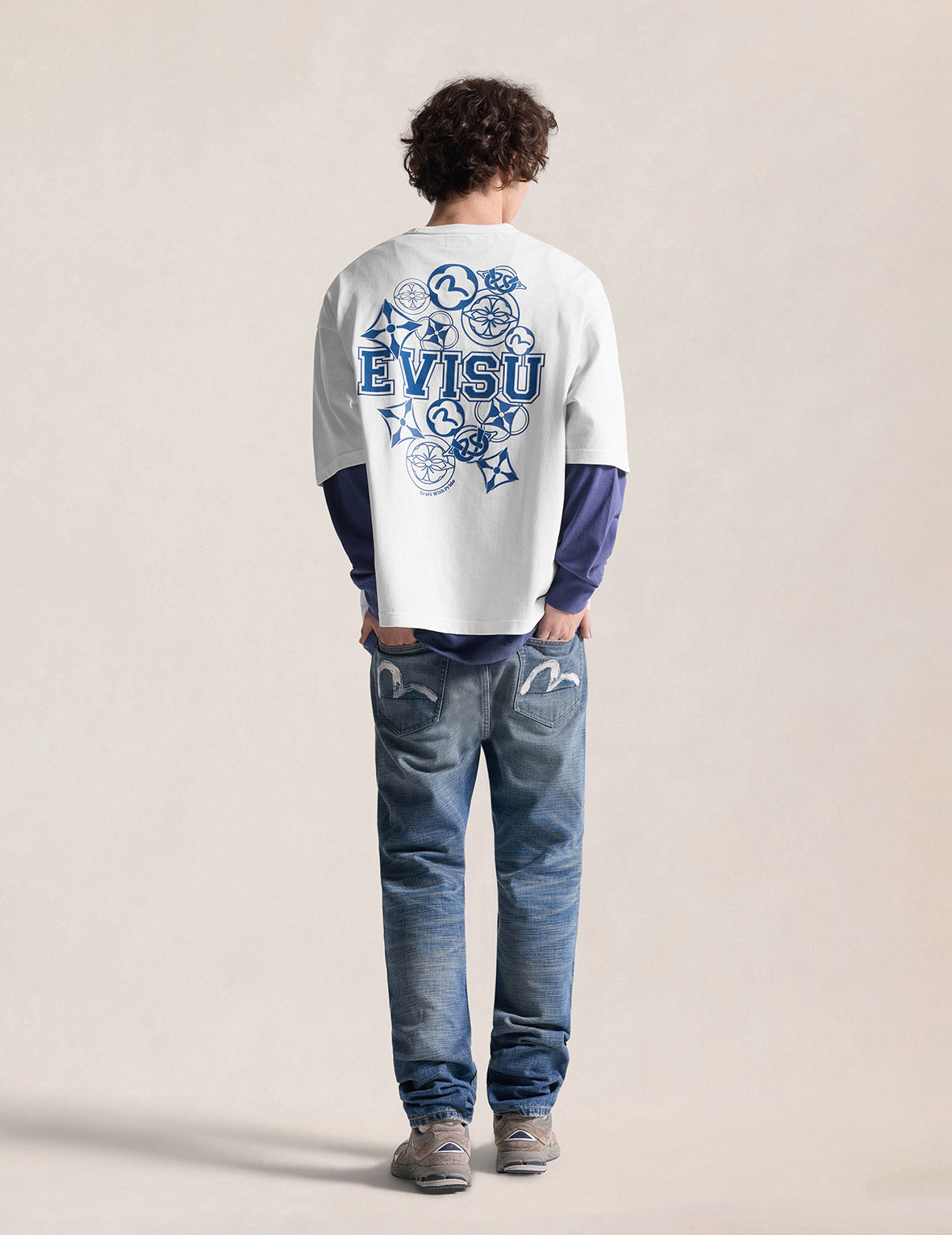 Flocking Logo Kamon Print T-Shirt