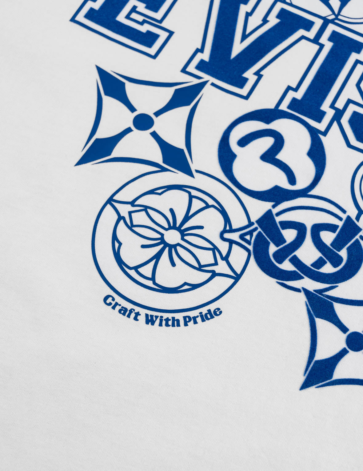 Flocking Logo Kamon Print T-Shirt