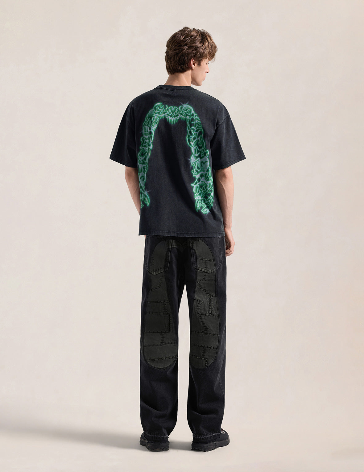 Skull Daicock Spray Printed T-Shirt