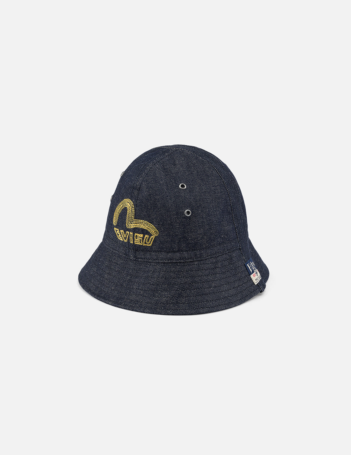 Logo and Seagull Embroidery Denim Bucket Hat