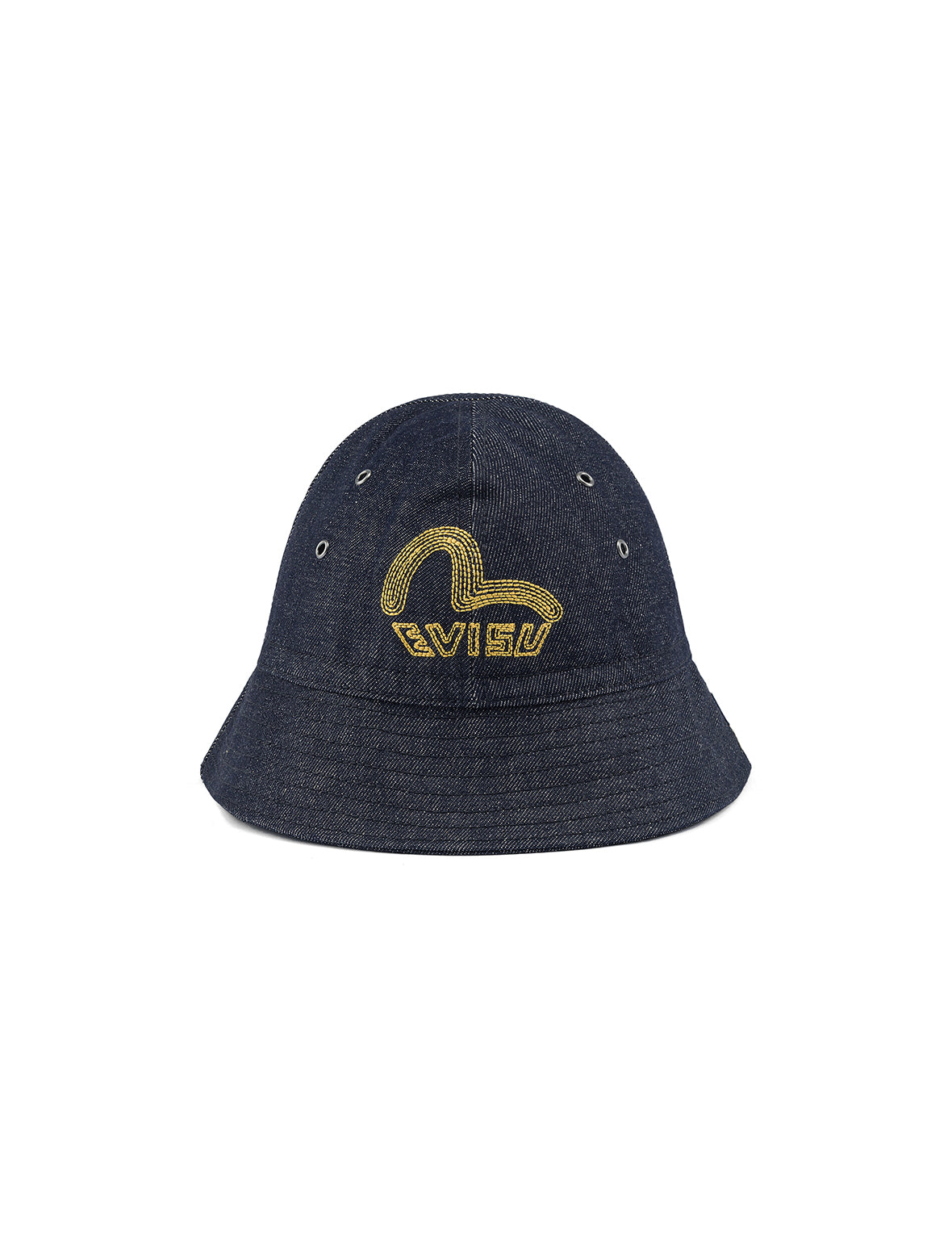 Logo and Seagull Embroidery Denim Bucket Hat