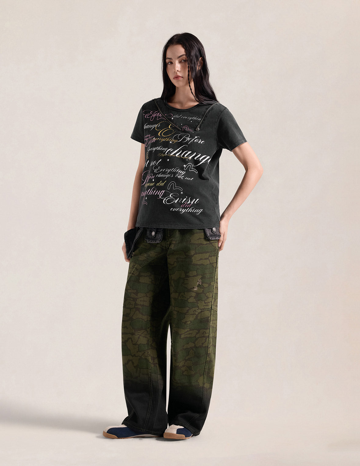 2-in-1 Ishigaki Camouflage Detachable Utility Belt Balloon Fit Cotton Pants