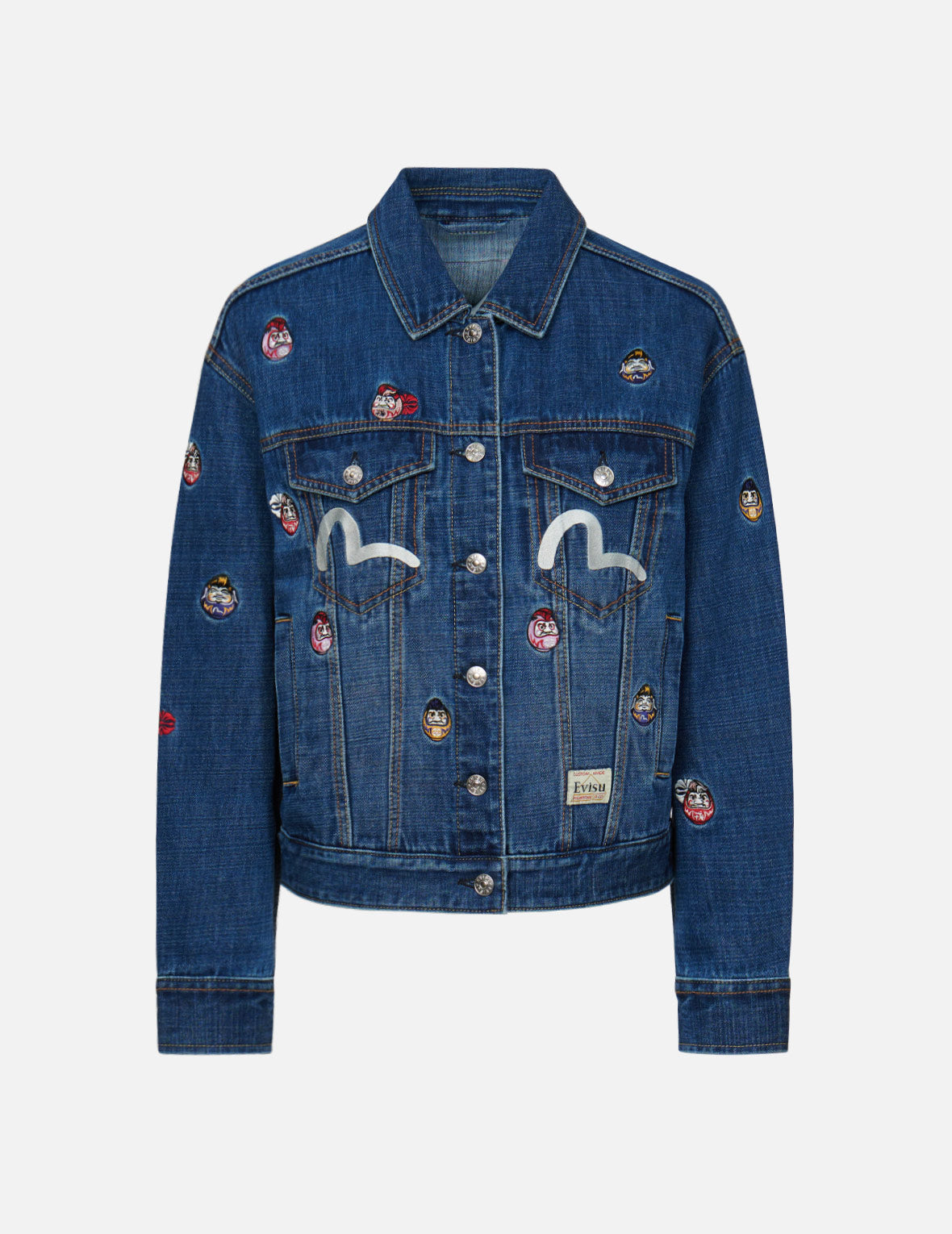 Allover Daruma Embroidered Denim Jacket