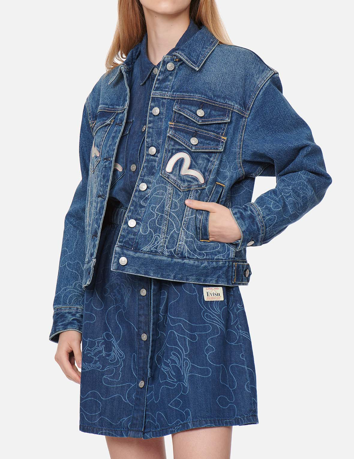 Gradated Laser-print Denim Jacket