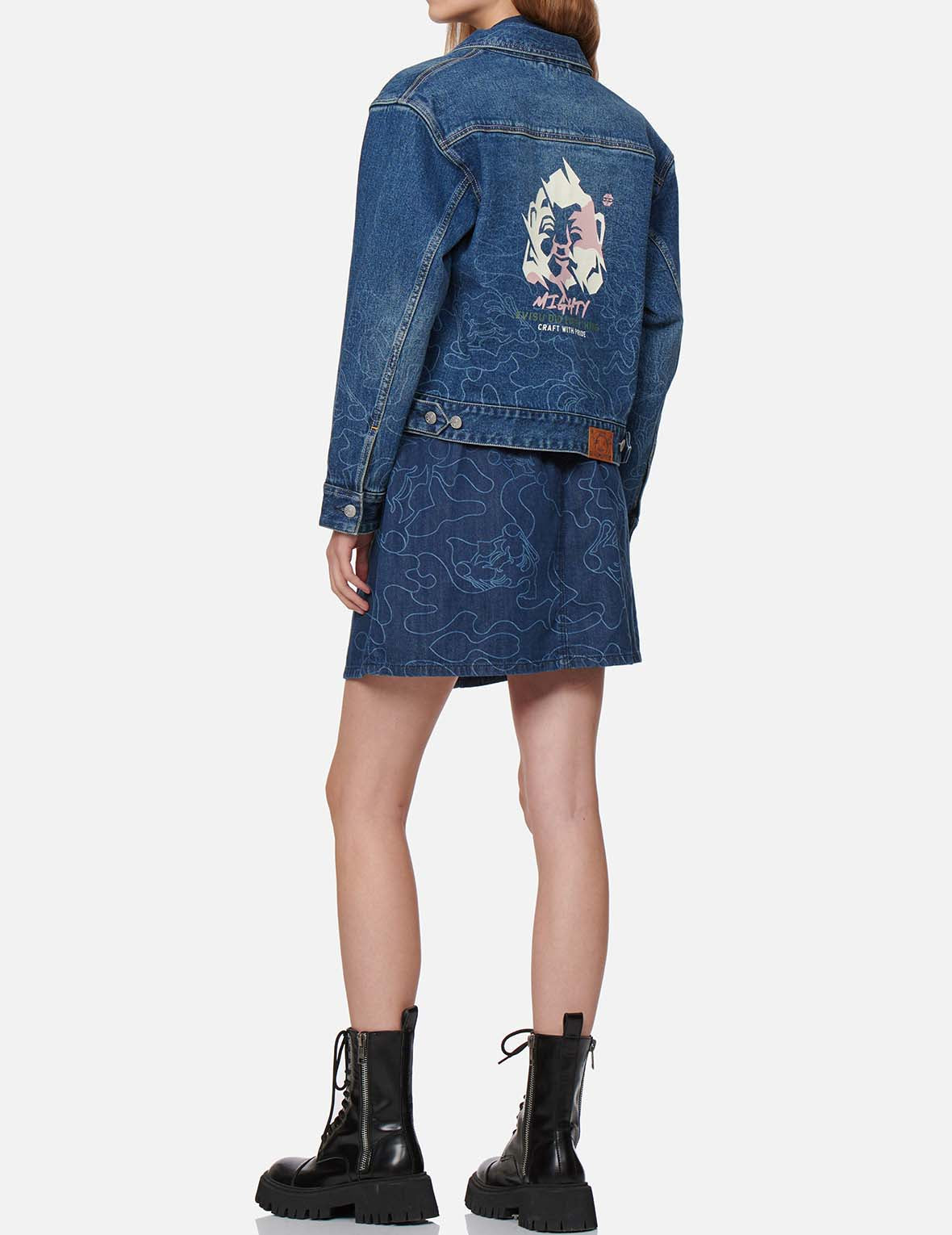 Gradated Laser-print Denim Jacket