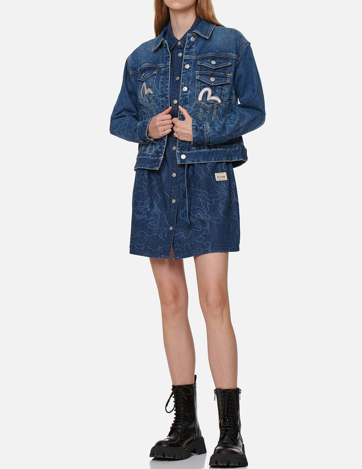 Gradated Laser-print Denim Jacket