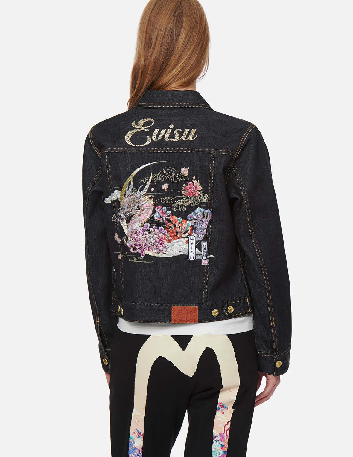 Moonlight Dragon Embroidered Denim Jacket