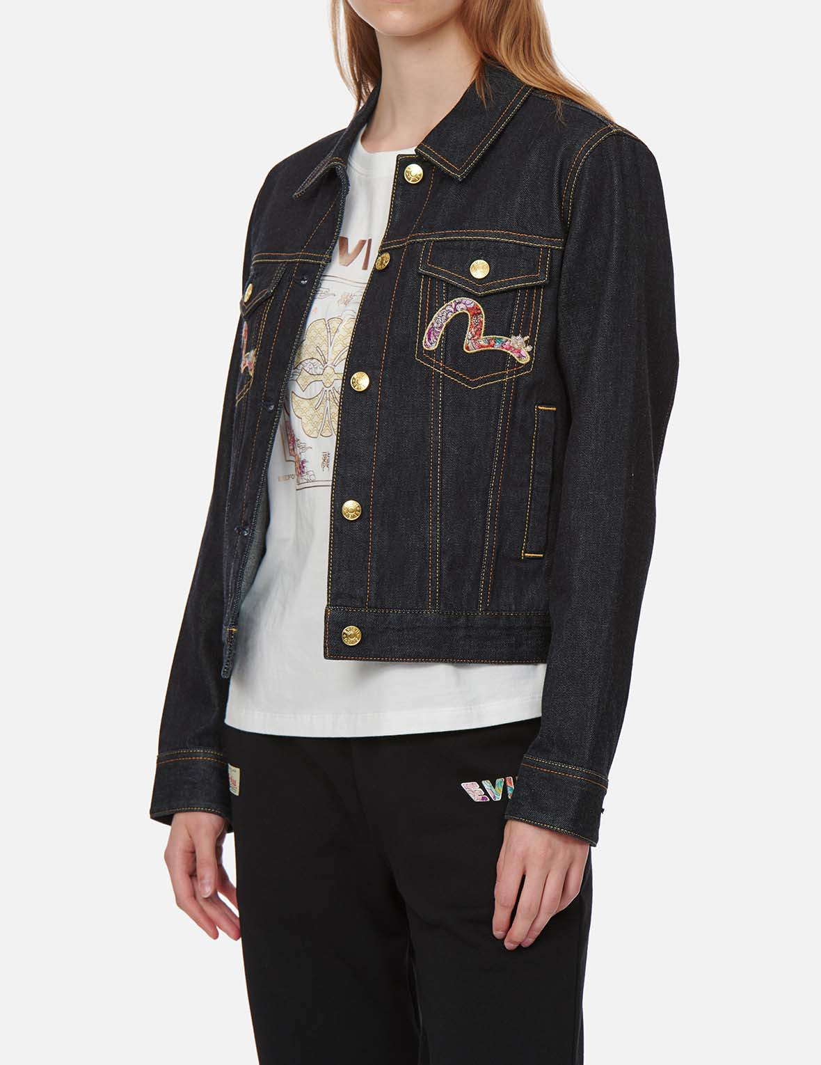 Moonlight Dragon Embroidered Denim Jacket