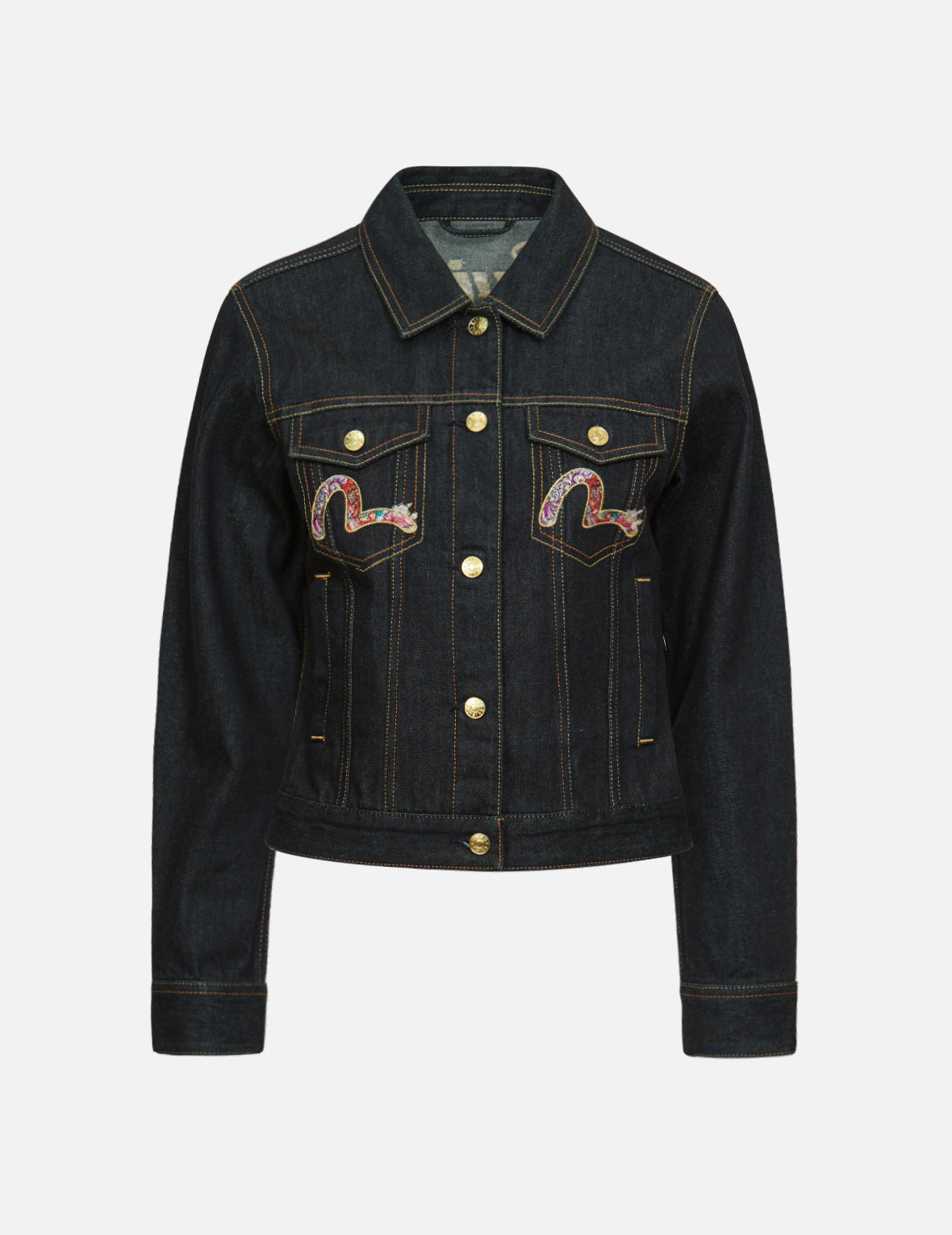 Moonlight Dragon Embroidered Denim Jacket