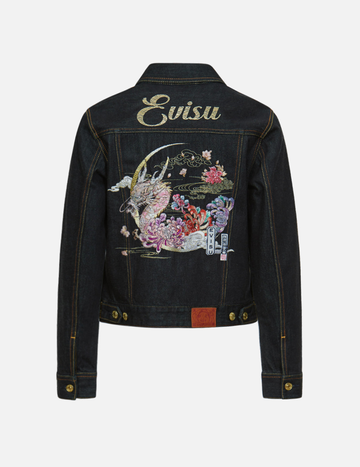 Moonlight Dragon Embroidered Denim Jacket