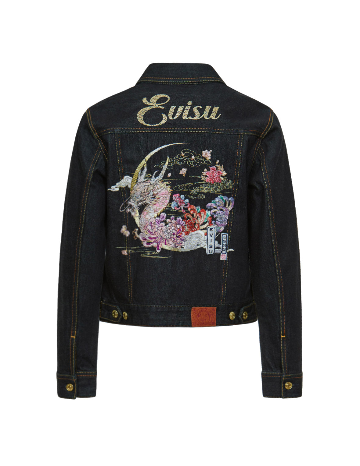 Moonlight Dragon Embroidered Denim Jacket