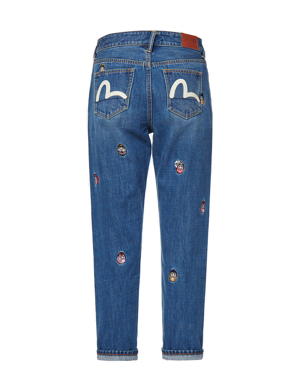 Allover Daruma Embroidered Relax-Cut Denim Jeans