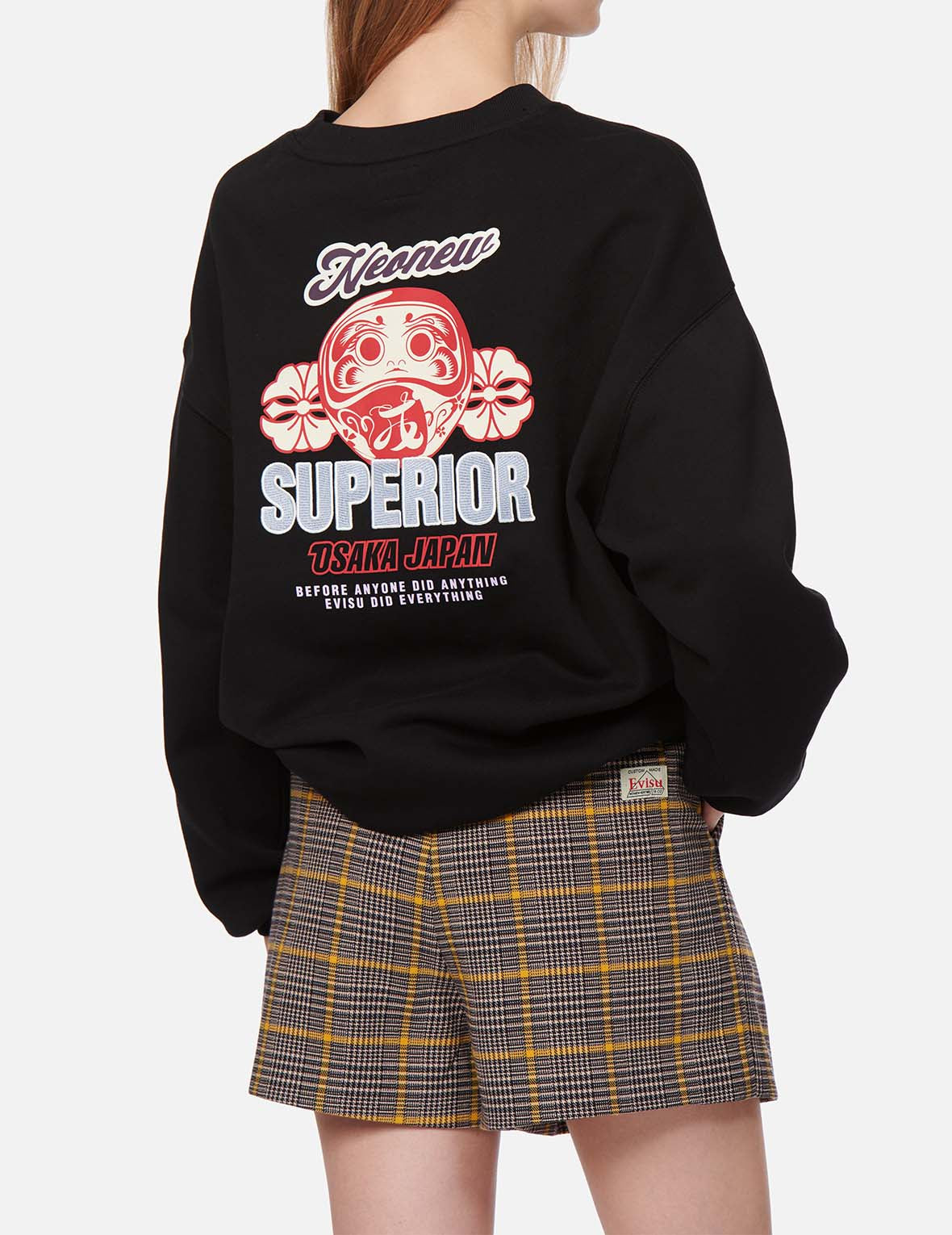 Daruma and Kamon Print Sweatshirt