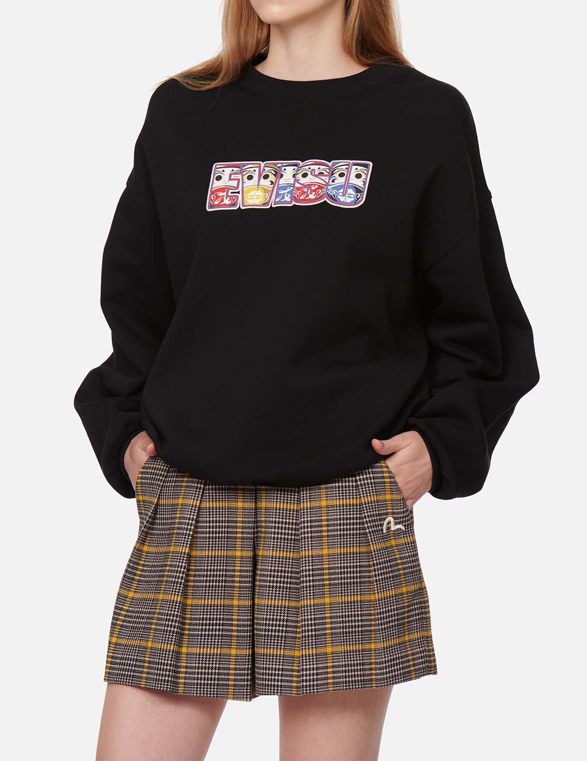 Daruma and Kamon Print Sweatshirt