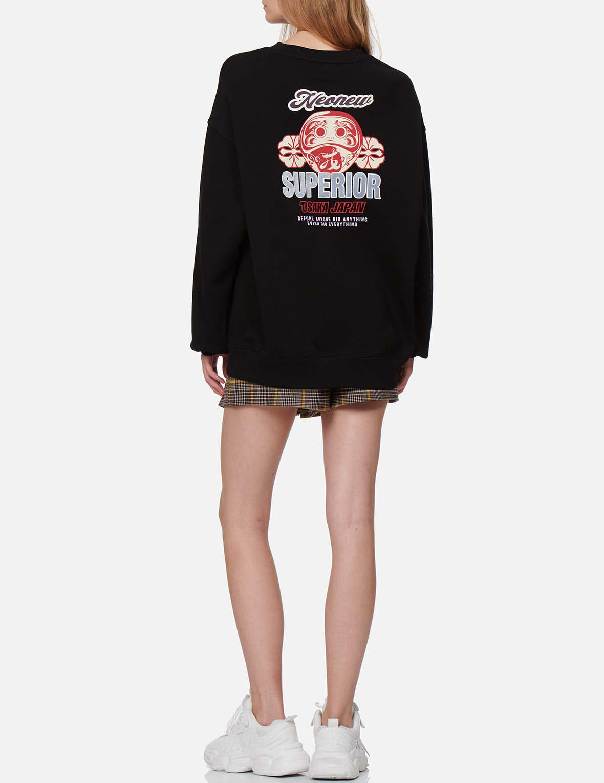 Daruma and Kamon Print Sweatshirt